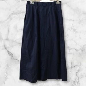 Vintage Lands’ End navy blue pleated maxi skirt size tall 10 pockets
